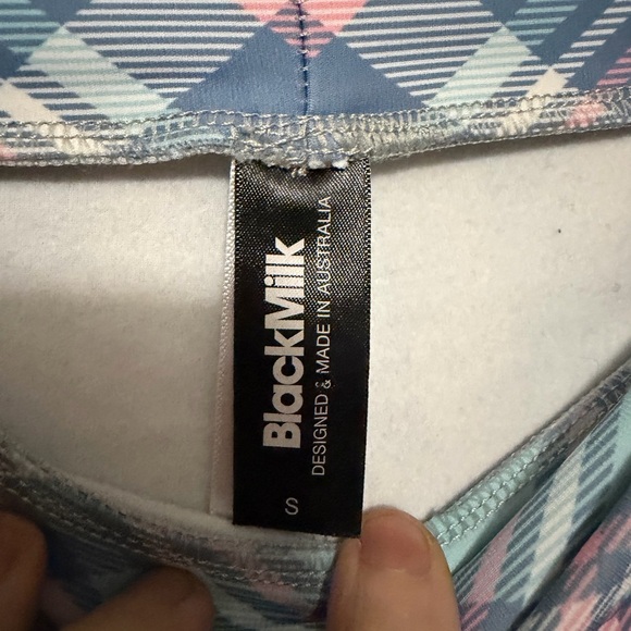 Blackmilk Plaid Women's Shorts in Blue and Pink - Picture 6 of 6